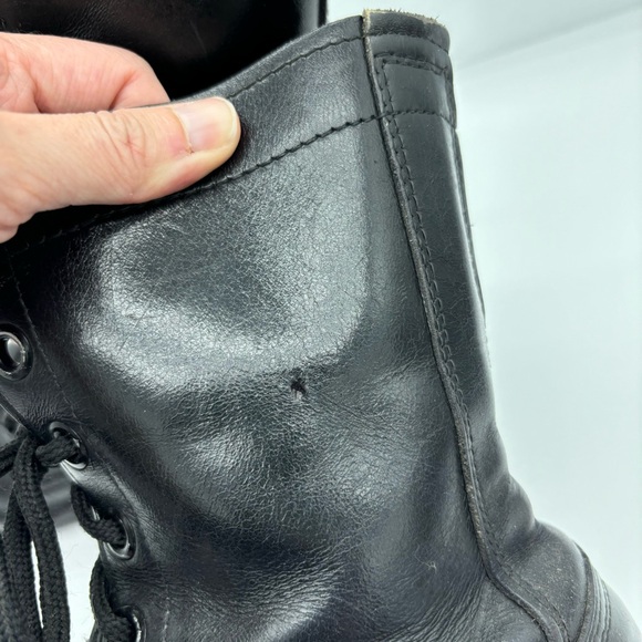 Black Military Leather PJ Combat Boots - Picture 10 of 10